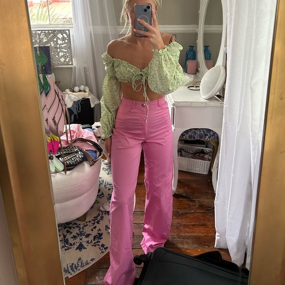 Bubblegum pink flare pants - Zara, brand new and never worn, still has tag! - Picture 4 of 4